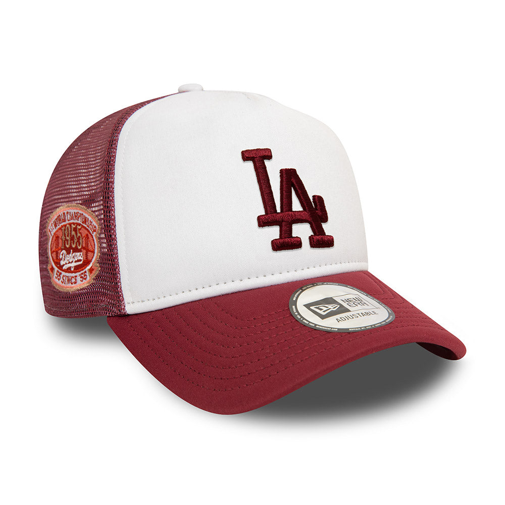 LA Dodgers Hat - MLB World Series Red Rust Foam Palette 9Forty A-Frame Trucker Snapback - New Era
